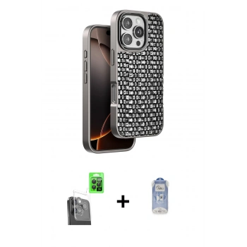 MARSİLYAN™- iPhone 16 Pro Kılıf Siluet Form Serisi - Siyah Joko Magic 5D Cam + Raze Metal Kamera Lens - SH