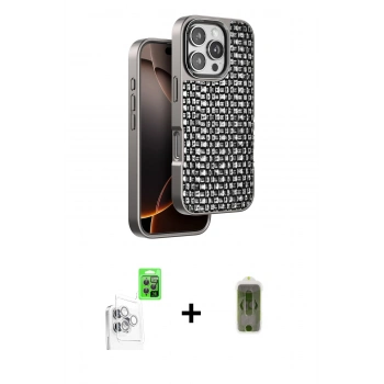 MARSİLYAN™- iPhone 16 Pro Kılıf Siluet Form Serisi - Siyah Joko Magic 5D Hayalet Cam + Raze Metal Kamera Lens - BZ