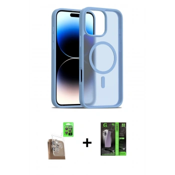 MARSİLYAN™- iPhone 16 Pro Kılıf Siluet Minimal Prime - Şeffaf 360 Full Body Arka Koruyucu + Raze Metal Kamera Lens - CLTM