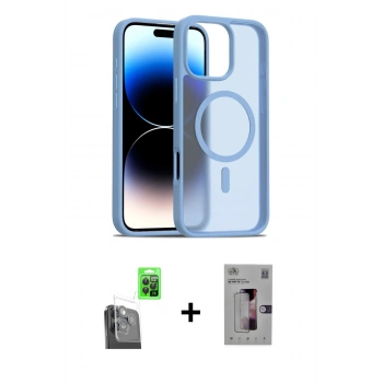MARSİLYAN™- iPhone 16 Pro Kılıf Siluet Minimal Prime - Siyah Bilvis 3D Mat Cam Ekran Koruyucu + Raze Metal Kamera Lens - SH