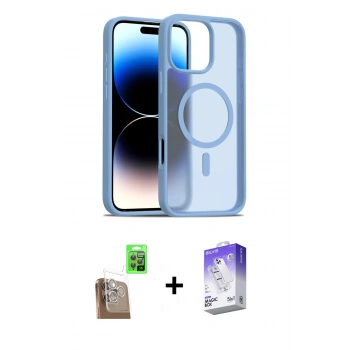 MARSİLYAN™- iPhone 16 Pro Kılıf Siluet Minimal Prime - Siyah Bilvis 5in1 3D Magic Cam Ekran Koruyucu + Raze Metal Kamera Lens - CLTM