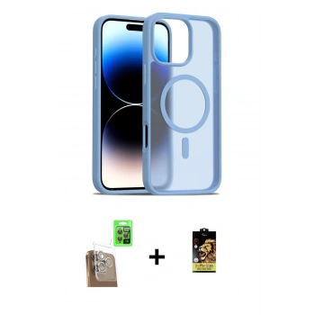 MARSİLYAN™- iPhone 16 Pro Kılıf Siluet Minimal Prime - Siyah Buffer Cam Ekran Koruyucu + Raze Metal Kamera Lens - CLTM