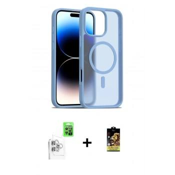 MARSİLYAN™- iPhone 16 Pro Kılıf Siluet Minimal Prime - Siyah Buffer Cam Ekran Koruyucu + Raze Metal Kamera Lens - BZ