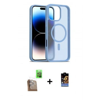 MARSİLYAN™- iPhone 16 Pro Kılıf Siluet Minimal Prime - Siyah Buffer Hayalet Cam Ekran Koruyucu + Raze Metal Kamera Lens - CLTM