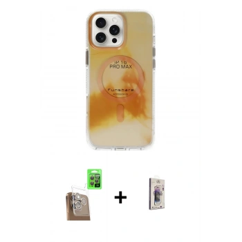 MARSİLYAN™- iPhone 16 Pro Kılıf Ufuk Doku Prime - Siyah Bilvis 3D Cam Ekran Koruyucu + Raze Metal Kamera Lens - CLTM