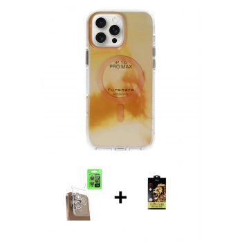MARSİLYAN™- iPhone 16 Pro Kılıf Ufuk Doku Prime - Siyah Buffer Cam Ekran Koruyucu + Raze Metal Kamera Lens - CLTM
