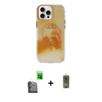 MARSİLYAN™- iPhone 16 Pro Kılıf Ufuk Doku Prime - Siyah Joko Magic 5D Hayalet Cam + Raze Metal Kamera Lens - SH