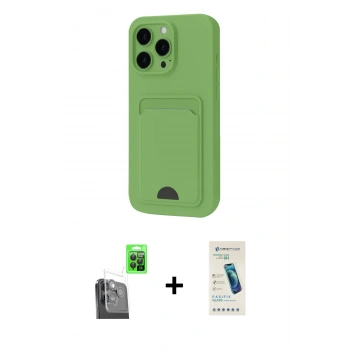 MARSİLYAN™- iPhone 16 Pro Kılıf Vadi Çizgi Prime - Şeffaf Pasifik Cam Ekran Koruyucu + Raze Metal Kamera Lens - SH
