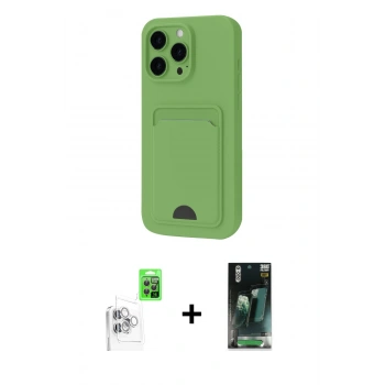 MARSİLYAN™- iPhone 16 Pro Kılıf Vadi Çizgi Prime - Siyah 360 Mat Full Body Arka Koruyucu + Raze Metal Kamera Lens - BZ