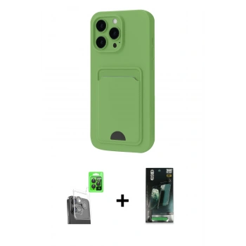 MARSİLYAN™- iPhone 16 Pro Kılıf Vadi Çizgi Prime - Siyah 360 Mat Full Body Arka Koruyucu + Raze Metal Kamera Lens - SH