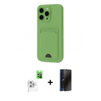 MARSİLYAN™- iPhone 16 Pro Kılıf Vadi Çizgi Prime - Siyah 3D Antistatik Hayalet Cam Ekran Koruyucu + Raze Metal Kamera Lens - BZ