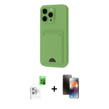 MARSİLYAN™- iPhone 16 Pro Kılıf Vadi Çizgi Prime - Siyah 3D Antistatik Mat Seramik Nano Ekran Koruyucu + Raze Metal Kamera Lens - BZ