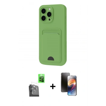 MARSİLYAN™- iPhone 16 Pro Kılıf Vadi Çizgi Prime - Siyah 3D Antistatik Mat Seramik Nano Ekran Koruyucu + Raze Metal Kamera Lens - SH
