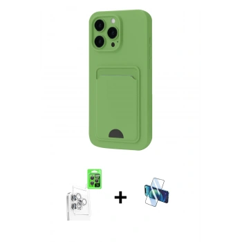 MARSİLYAN™- iPhone 16 Pro Kılıf Vadi Çizgi Prime - Siyah 3D Antistatik Seramik Nano Ekran Koruyucu + Raze Metal Kamera Lens - BZ