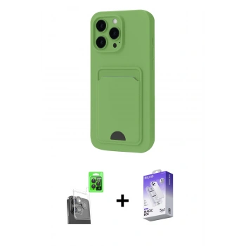 MARSİLYAN™- iPhone 16 Pro Kılıf Vadi Çizgi Prime - Siyah Bilvis 5in1 3D Magic Cam Ekran Koruyucu + Raze Metal Kamera Lens - SH