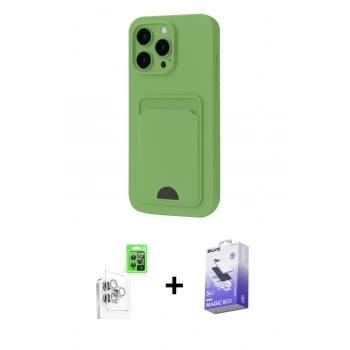 MARSİLYAN™- iPhone 16 Pro Kılıf Vadi Çizgi Prime - Siyah Bilvis 5in1 5D Magic Hayalet Cam Ekran Koruyucu + Raze Metal Kamera Lens - BZ