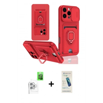 MARSİLYAN™- iPhone 16 Pro Kılıf Vadi Form Prime - Şeffaf Pasifik Cam Ekran Koruyucu + Raze Metal Kamera Lens - BZ