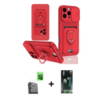 MARSİLYAN™- iPhone 16 Pro Kılıf Vadi Form Prime - Siyah 360 Mat Full Body Arka Koruyucu + Raze Metal Kamera Lens - SH