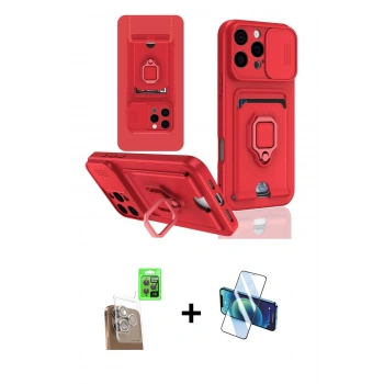 MARSİLYAN™- iPhone 16 Pro Kılıf Vadi Form Prime - Siyah 3D Antistatik Cam Ekran Koruyucu + Raze Metal Kamera Lens - CLTM