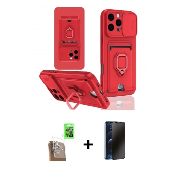 MARSİLYAN™- iPhone 16 Pro Kılıf Vadi Form Prime - Siyah 3D Antistatik Hayalet Cam Ekran Koruyucu + Raze Metal Kamera Lens - CLTM
