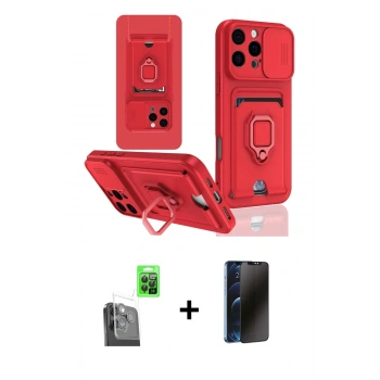 MARSİLYAN™- iPhone 16 Pro Kılıf Vadi Form Prime - Siyah 3D Antistatik Hayalet Cam Ekran Koruyucu + Raze Metal Kamera Lens - SH