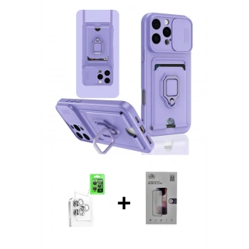MARSİLYAN™- iPhone 16 Pro Kılıf Vadi Form Prime - Siyah Bilvis 3D Mat Cam Ekran Koruyucu + Raze Metal Kamera Lens - BZ