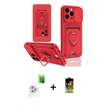 MARSİLYAN™- iPhone 16 Pro Kılıf Vadi Form Prime - Siyah Buffer Cam Ekran Koruyucu + Raze Metal Kamera Lens - BZ
