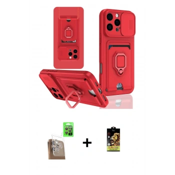 MARSİLYAN™- iPhone 16 Pro Kılıf Vadi Form Prime - Siyah Buffer Cam Ekran Koruyucu + Raze Metal Kamera Lens - CLTM