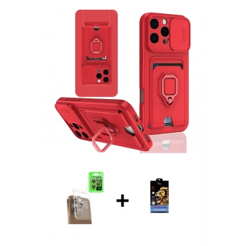 MARSİLYAN™- iPhone 16 Pro Kılıf Vadi Form Prime - Siyah Buffer Hayalet Cam Ekran Koruyucu + Raze Metal Kamera Lens - CLTM