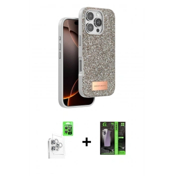 MARSİLYAN™- iPhone 16 Pro Kılıf Vadi Klasik Serisi - Şeffaf 360 Full Body Arka Koruyucu + Raze Metal Kamera Lens - BZ
