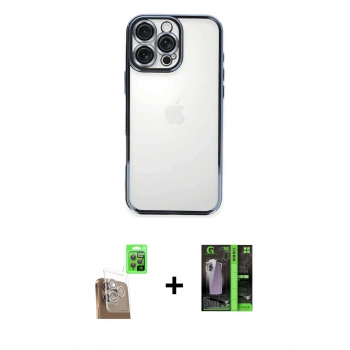 MARSİLYAN™- iPhone 16 Pro Kılıf Vadi Minimal - Şeffaf 360 Full Body Arka Koruyucu + Raze Metal Kamera Lens - CLTM