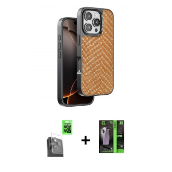 MARSİLYAN™- iPhone 16 Pro Kılıf Vadi Özel Seri - Şeffaf 360 Full Body Arka Koruyucu + Raze Metal Kamera Lens - SH