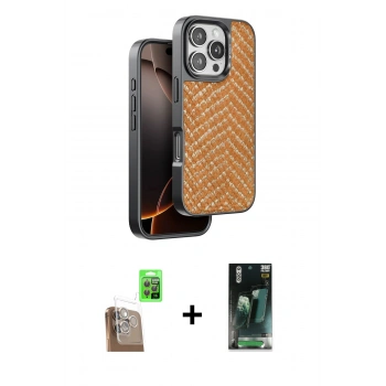MARSİLYAN™- iPhone 16 Pro Kılıf Vadi Özel Seri - Siyah 360 Mat Full Body Arka Koruyucu + Raze Metal Kamera Lens - CLTM