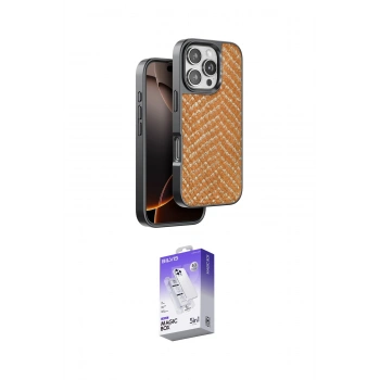 MARSİLYAN™- iPhone 16 Pro Kılıf Vadi Özel Seri - Siyah Bilvis 5in1 3D Magic Cam Ekran Koruyucu