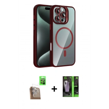 MARSİLYAN™- iPhone 16 Pro Kılıf Yadigar Asil Koleksiyonu - Şeffaf 360 Full Body Arka Koruyucu + Raze Metal Kamera Lens - CLTM