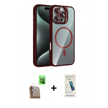 MARSİLYAN™- iPhone 16 Pro Kılıf Yadigar Asil Koleksiyonu - Şeffaf Pasifik Cam Ekran Koruyucu + Raze Metal Kamera Lens - CLTM