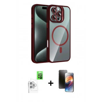 MARSİLYAN™- iPhone 16 Pro Kılıf Yadigar Asil Koleksiyonu - Siyah 3D Antistatik Mat Seramik Nano Ekran Koruyucu + Raze Metal Kamera Lens - BZ