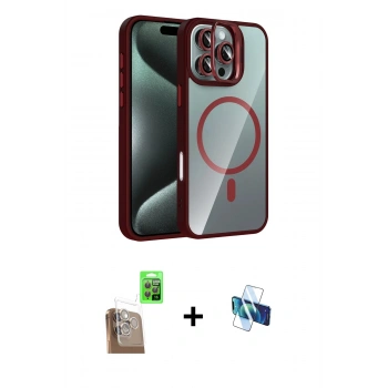 MARSİLYAN™- iPhone 16 Pro Kılıf Yadigar Asil Koleksiyonu - Siyah 3D Antistatik Seramik Nano Ekran Koruyucu + Raze Metal Kamera Lens - CLTM