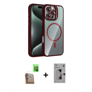 MARSİLYAN™- iPhone 16 Pro Kılıf Yadigar Asil Koleksiyonu - Siyah Bilvis 3D Mat Cam Ekran Koruyucu + Raze Metal Kamera Lens - CLTM