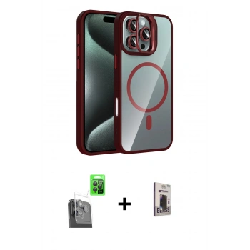 MARSİLYAN™- iPhone 16 Pro Kılıf Yadigar Asil Koleksiyonu - Siyah Bilvis Hayalet Cam Ekran Koruyucu + Raze Metal Kamera Lens - SH
