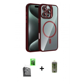 MARSİLYAN™- iPhone 16 Pro Kılıf Yadigar Asil Koleksiyonu - Siyah Joko Magic 5D Hayalet Cam + Raze Metal Kamera Lens - SH