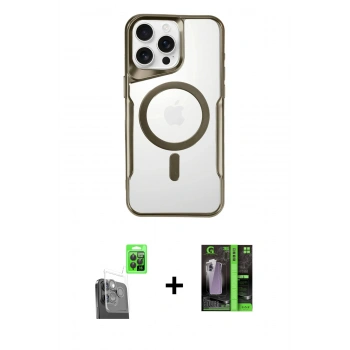 MARSİLYAN™- iPhone 16 Pro Kılıf Yadigar Klasik Özel Seri - Şeffaf 360 Full Body Arka Koruyucu + Raze Metal Kamera Lens - SH