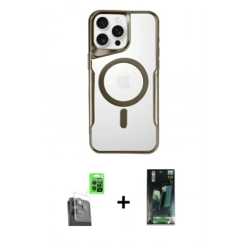 MARSİLYAN™- iPhone 16 Pro Kılıf Yadigar Klasik Özel Seri - Siyah 360 Mat Full Body Arka Koruyucu + Raze Metal Kamera Lens - SH