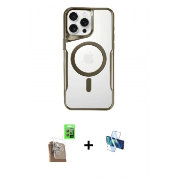 MARSİLYAN™- iPhone 16 Pro Kılıf Yadigar Klasik Özel Seri - Siyah 3D Antistatik Seramik Nano Ekran Koruyucu + Raze Metal Kamera Lens - CLTM