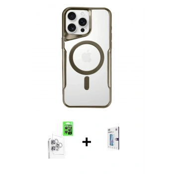 MARSİLYAN™- iPhone 16 Pro Kılıf Yadigar Klasik Özel Seri - Siyah Bilvis 0.18mm Plus Cam Ekran Koruyucu + Raze Metal Kamera Lens - BZ