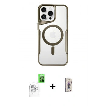 MARSİLYAN™- iPhone 16 Pro Kılıf Yadigar Klasik Özel Seri - Siyah Bilvis 3D Cam Ekran Koruyucu + Raze Metal Kamera Lens - BZ