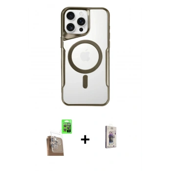 MARSİLYAN™- iPhone 16 Pro Kılıf Yadigar Klasik Özel Seri - Siyah Bilvis 3D Cam Ekran Koruyucu + Raze Metal Kamera Lens - CLTM
