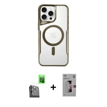 MARSİLYAN™- iPhone 16 Pro Kılıf Yadigar Klasik Özel Seri - Siyah Bilvis 3D Mat Cam Ekran Koruyucu + Raze Metal Kamera Lens - SH