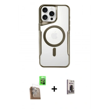 MARSİLYAN™- iPhone 16 Pro Kılıf Yadigar Klasik Özel Seri - Siyah Bilvis Hayalet Cam Ekran Koruyucu + Raze Metal Kamera Lens - CLTM
