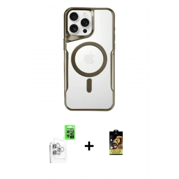 MARSİLYAN™- iPhone 16 Pro Kılıf Yadigar Klasik Özel Seri - Siyah Buffer Cam Ekran Koruyucu + Raze Metal Kamera Lens - BZ